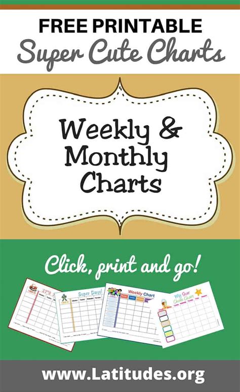 Free Printable Weekly And Monthly Charts For Kids Acn