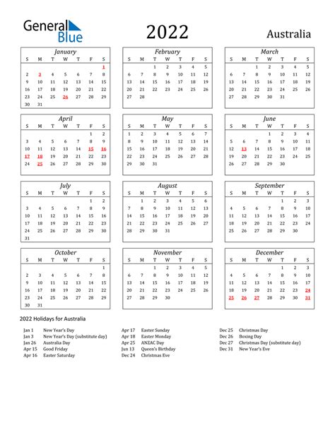 January 2022 Calendar Australia Calendar Printables Free Blank