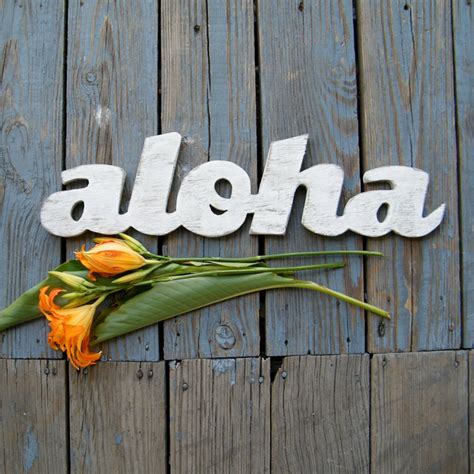 Aloha Sign Wooden Hawaiian Hello Greeting Hawaiian Decor Etsy