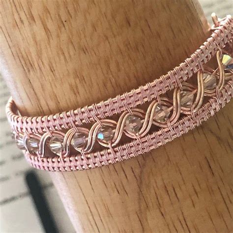 TUTORIAL Diamond Weave Copper Bracelet In 2021 Handmade Wire