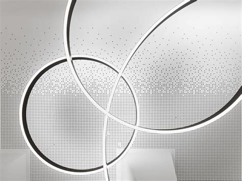 An Abstract Art Work With Circles And Dots On The Wall In Black And White