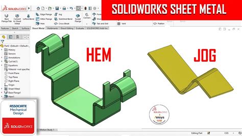 Solidworks Sheet Metal Hem And Jog Feature Youtube