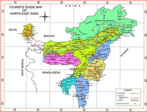 North East India Tourist Map Draw A Topographic Map