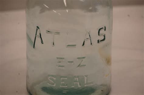 Old Vintage 1 Qt Aqua Atlas E Z Seal Glass Canning Jar W Wire Bail
