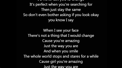 bruno mars just the way you are lyrics youtube