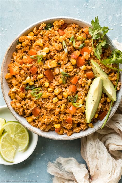 Mexican Cauliflower Rice Low Carb Recipe No Spoon Necessary