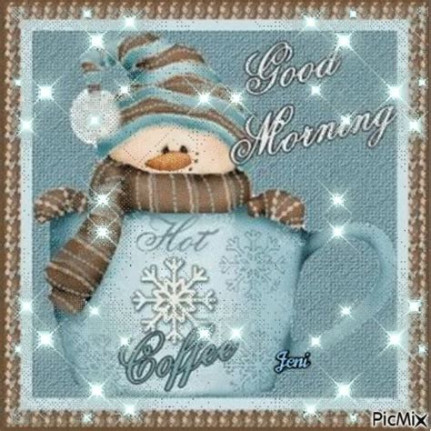 Sparkling Good Morning Snowman  Pictures Photos And Images For
