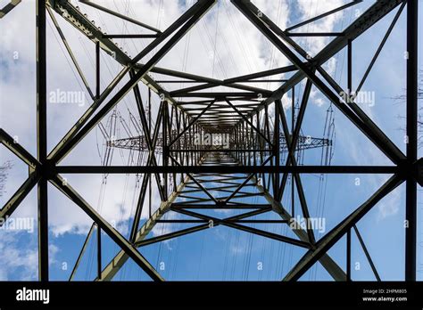 Transmission Mast Of An Overhead Power Line Stock Photo Alamy
