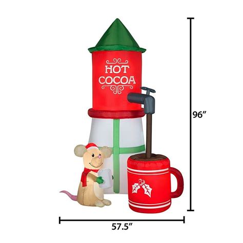 Giant Christmas Decor 8ft Inflatable Hot Cocoa Machine With Mouse Light