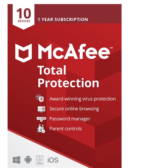 Mcafee Total Protection 2021 10 Devices 1 Year Windows Mac