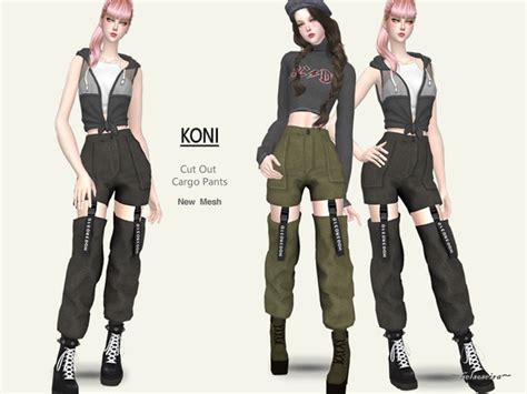 Koni Cut Out Cargo Pants By Helsoseira At Tsr Sims 4 Updates