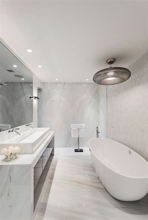 Polished marble tiles don't have any absorption quality; Beautify Houses With Marble Bathroom Design Ideas