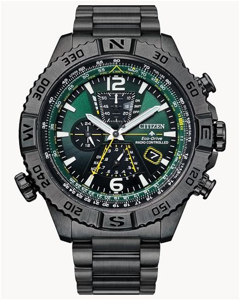 Promaster Navihawk A T Green Dial Stainless Steel Bracelet At8227 56x