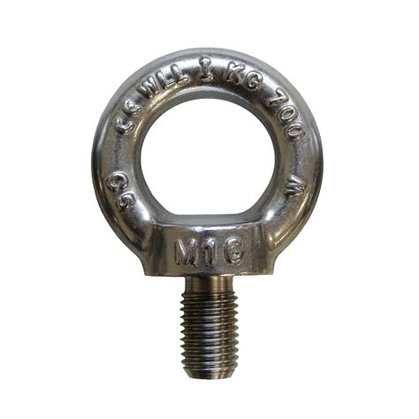 M16 A4 AISI 316L Stainless Steel Certified Lifting Eyebolt DIN 580 WLL