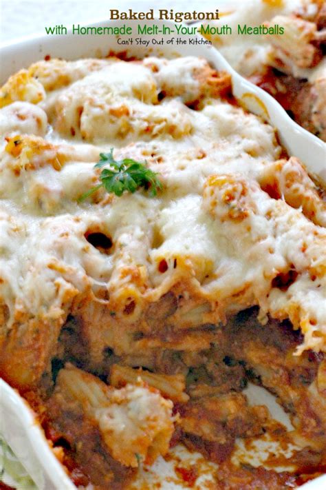 Turn the heat down to medium. Baked Rigatoni with Homemade Melt-In-Your-Mouth Meatballs ...