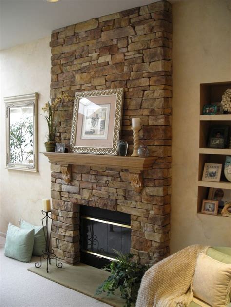 Faux Fireplace Stone Veneer Fireplace Design Ideas