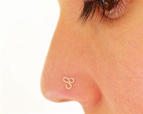 Nose Stud Earring 14k Gold Piercing Tiny Gold Stud Earrings Etsy