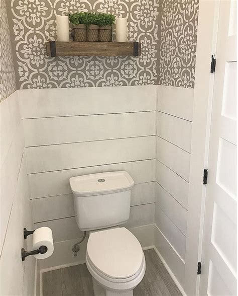 It may look like the most effective barrier to revamp or enhance such a little area, nevertheless it's actually not that difficult. Farmhouse bathroom with half wall shiplap wainscoting and ...
