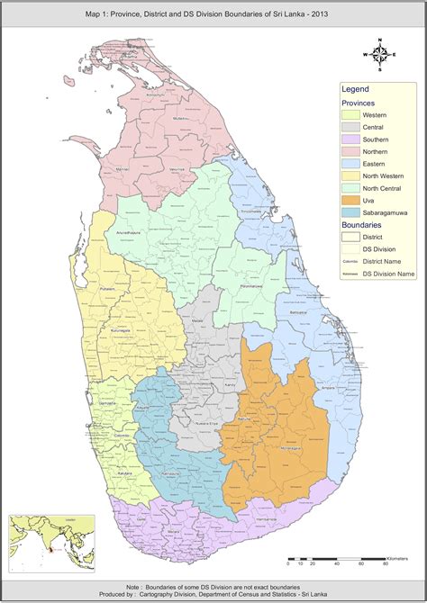 Sri Lanka Administrative Districts Map
