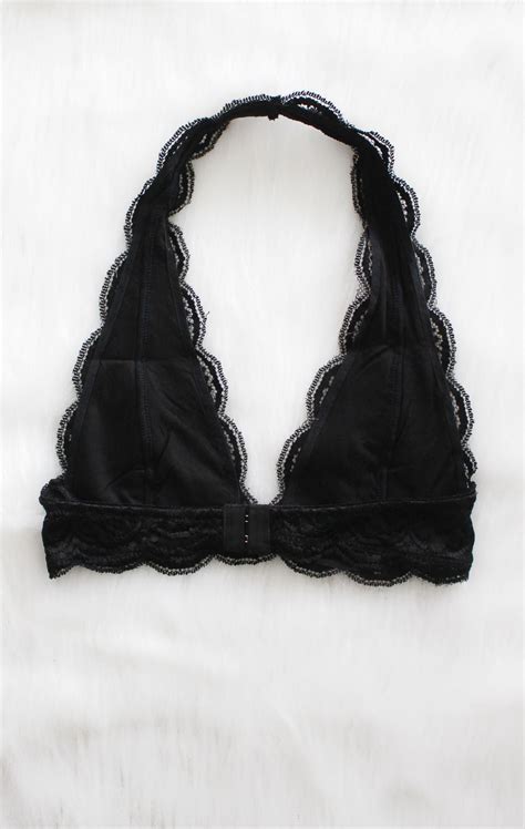 lace halter bralette black nyct clothing