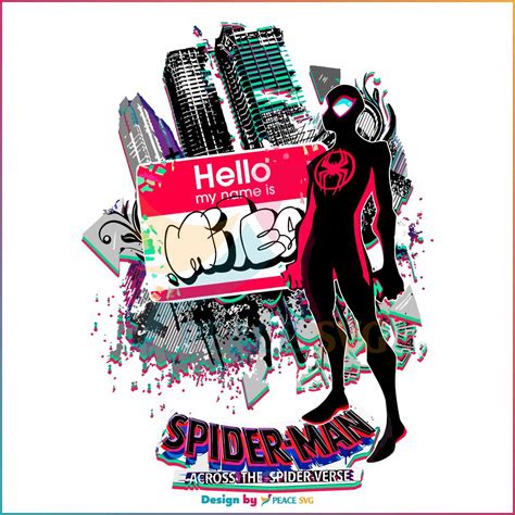 Miles Morales Hello My Name Is Miles Png Sublimation Design Peacesvg