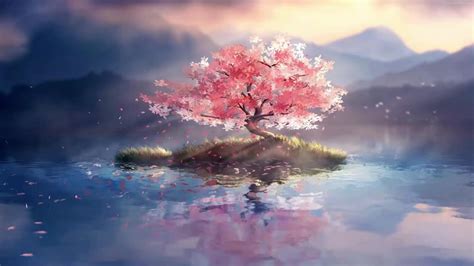 Lone Cherry Blossom Tree Live Wallpaper Wallpaperwaifu