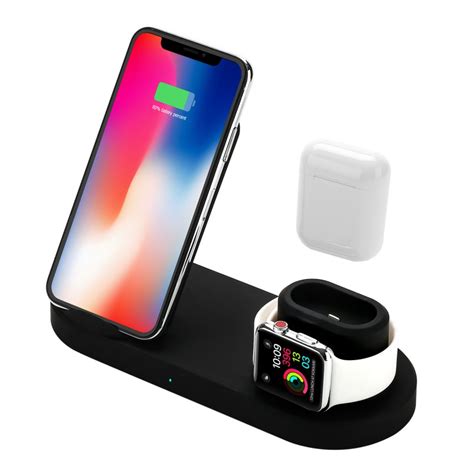 Charge time varies with environmental factors; Wireless Charger, 4 in 1 Wireless Charging Stand for Apple ...