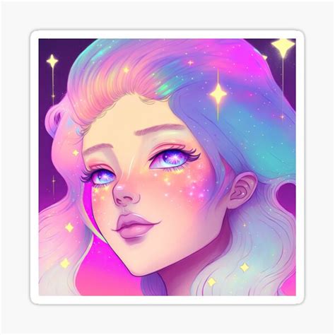 Galaxy Girl Sticker For Sale By El3v3n11art Redbubble