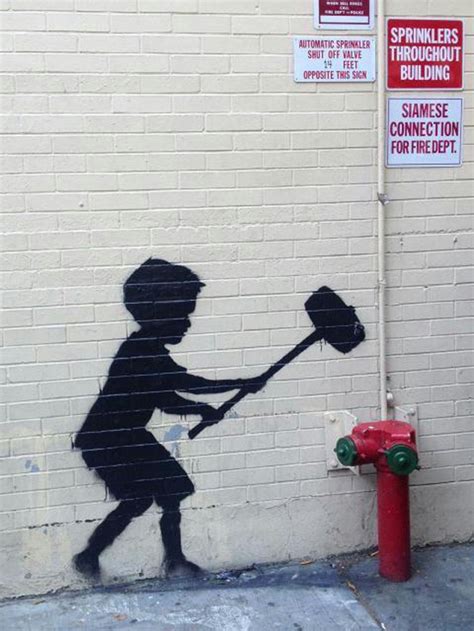 nypd after banksy artist graffitis upper west side [pics]