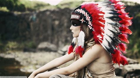 Native Americans Indian Women Headdress Wallpaper Coolwallpapers Me