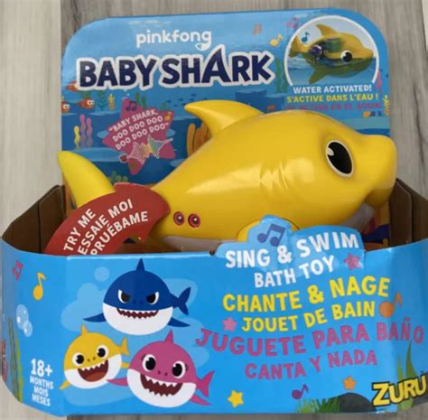 Zuru Pinkfong Robo Alive Yellow Baby Shark Water Activated Sing And Swim