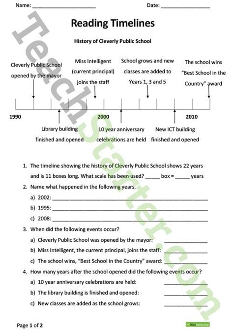 2nd Grade Math Timeline Worksheets Digital Snap
