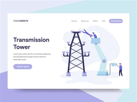 Landing Page Template Of Transmission Tower Illustration Concept