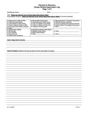 Supervision Log Template Fill Online Printable Fillable Blank