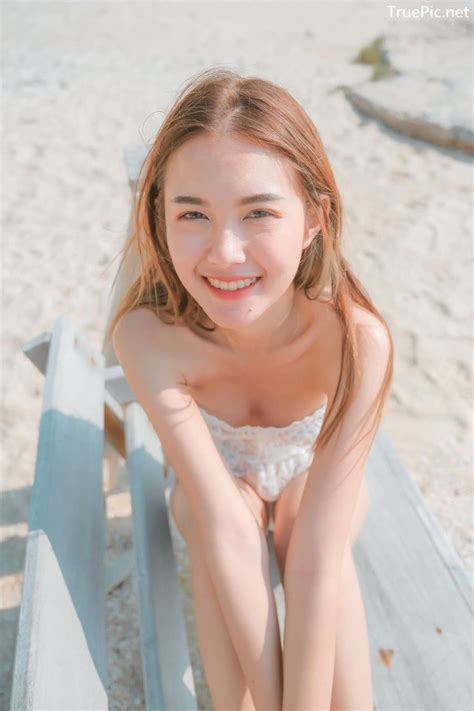 🌸 white lace bikini thailand model pitcha srisattabuth Ảnh đẹp