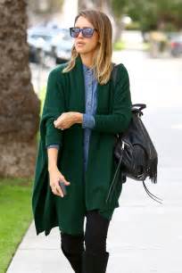 Jessica Alba In Green Sweaters 01 Gotceleb