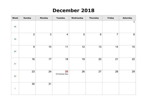 December 2018 Calendar Word Printable Blank Calendar Blank Calendar