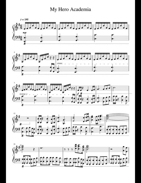My Hero Academia Sheet Music For Piano Download Free In Pdf Or Midi