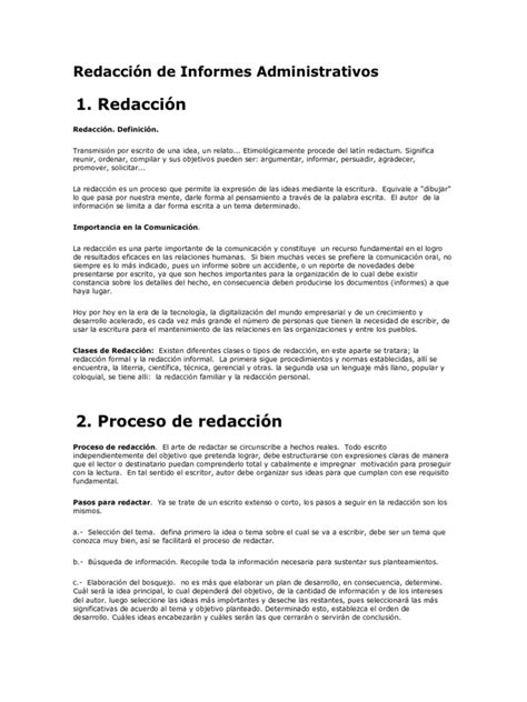 Redaccion De Informes Administrativos