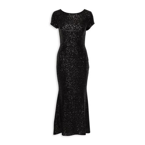 Black Sequin Column Dress 3085553 Truworths