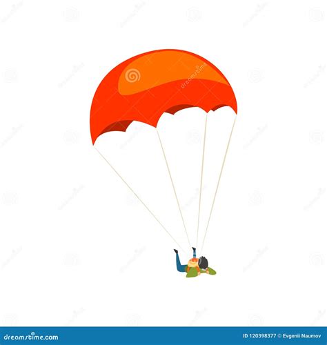 Young Man Flying With A Parachute Parachuting Sport And Leisure