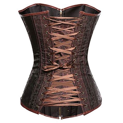 buy mikilon women s spiral steel boned steampunk gothic steel boned bustier underbust corset
