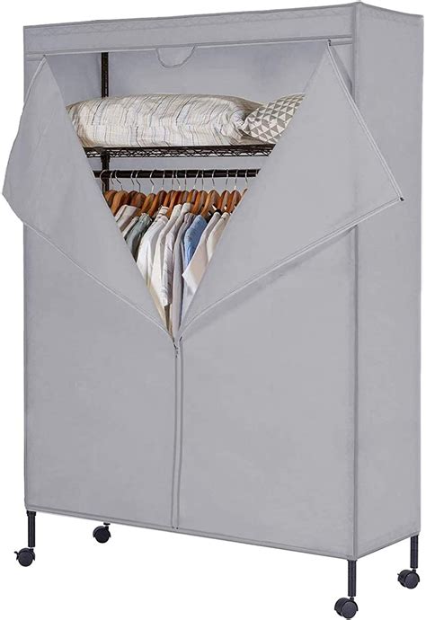 Js Home Heavy Duty Garment Rack Free Standing Rolling