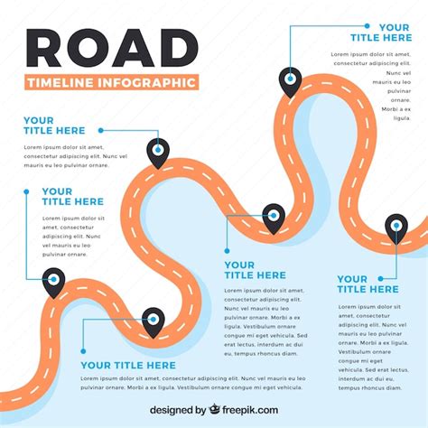Premium Vector Infographic Timeline With Road Concept