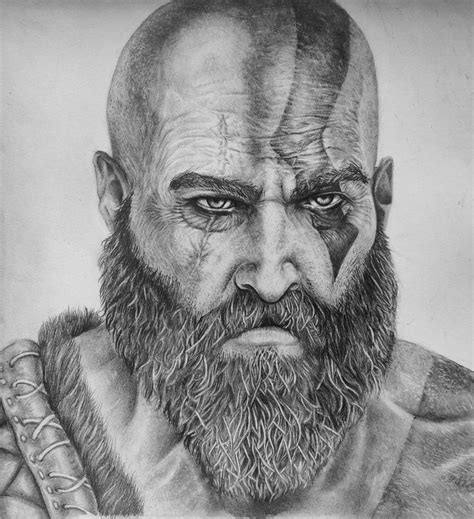 Kratos Drawings God Of War Happy Drawing