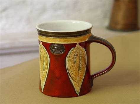 Large Pottery Mug - Handmade Red Ceramic Mug - 18-ounce Mug - Artistic and Functional Gift 