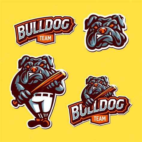Premium Vector Bulldog Mascot Logo Sport Set