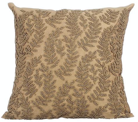 Handmade Gold Throw Pillow Covers 16x16 Silk Pillow Covers Accent