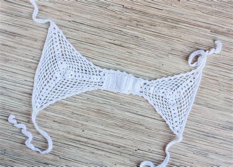 Seethrough Swimsuit Crochet Bikini Thong Bikini Set Mesh Etsy