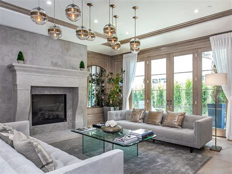 Beautiful Taupe Grey Transitional Living Room Decor With Grey Tufted